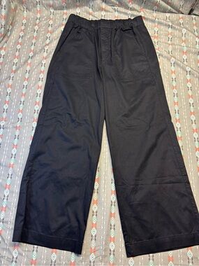 🧩GAP Black Wide-Leg Elastic-Waist Chinos